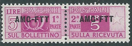 1949-53 TRIESTE A PACCHI POSTALI 5 LIRE MNH ** - RE25-8 - Pacchi Postali/in Concessione