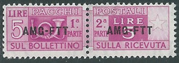 1949-53 TRIESTE A PACCHI POSTALI 5 LIRE MNH ** - RE25-9 - Postpaketen/concessie