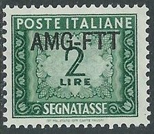 1949-54 TRIESTE A SEGNATASSE 2 LIRE MNH ** - RE10-3 - Portomarken