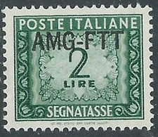 1949-54 TRIESTE A SEGNATASSE 2 LIRE MNH ** - RE10-8 - Portomarken