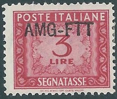 1949-54 TRIESTE A SEGNATASSE 3 LIRE MH * - RE11-5 - Portomarken