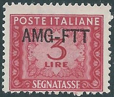 1949-54 TRIESTE A SEGNATASSE 3 LIRE MH * - RE11-7 - Impuestos