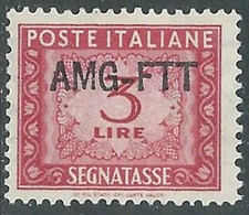 1949-54 TRIESTE A SEGNATASSE 3 LIRE MNH ** - RE10-2 - Segnatasse