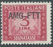 1949-54 TRIESTE A SEGNATASSE 3 LIRE MNH ** - RE10-4 - Postage Due