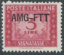 1949-54 TRIESTE A SEGNATASSE 3 LIRE MNH ** - RE10-5 - Portomarken