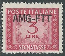 1949-54 TRIESTE A SEGNATASSE 3 LIRE MNH ** - RE10-8 - Segnatasse