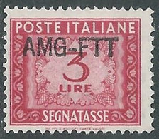 1949-54 TRIESTE A SEGNATASSE 3 LIRE MNH ** - RE20 - Segnatasse