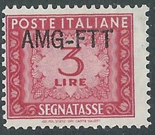 1949-54 TRIESTE A SEGNATASSE 3 LIRE MNH ** - RE20-3 - Portomarken