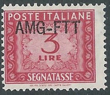 1949-54 TRIESTE A SEGNATASSE 3 LIRE MNH ** - RE20-3 - Segnatasse