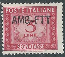 1949-54 TRIESTE A SEGNATASSE 3 LIRE MNH ** - RE20-7 - Portomarken