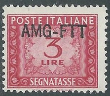 1949-54 TRIESTE A SEGNATASSE 3 LIRE MNH ** - RE20-9 - Impuestos