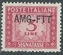 1949-54 TRIESTE A SEGNATASSE 3 LIRE MNH ** - RE28-2 - Segnatasse