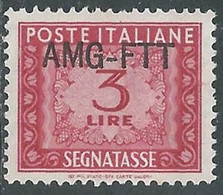 1949-54 TRIESTE A SEGNATASSE 3 LIRE MNH ** - RE28-6 - Segnatasse