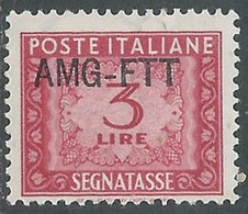 1949-54 TRIESTE A SEGNATASSE 3 LIRE MNH ** - RE28-7 - Segnatasse