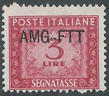 1949-54 TRIESTE A SEGNATASSE 3 LIRE MNH ** - RE28-9 - Taxe