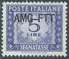 1949-54 TRIESTE A SEGNATASSE 5 LIRE MNH ** - RE11-6 - Segnatasse