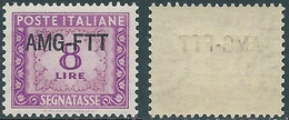 1949-54 TRIESTE A SEGNATASSE 8 LIRE DECALCO MNH ** - RE10-3 - Postage Due