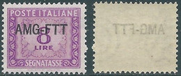 1949-54 TRIESTE A SEGNATASSE 8 LIRE DECALCO MNH ** - RE11-10 - Strafport