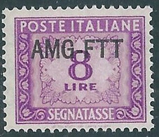 1949-54 TRIESTE A SEGNATASSE 8 LIRE MNH ** - RE11-5 - Segnatasse