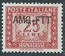 1949-54 TRIESTE A SEGNATASSE 25 LIRE MH * - RE10-8 - Portomarken