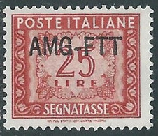 1949-54 TRIESTE A SEGNATASSE 25 LIRE MNH ** - RE10 - Segnatasse