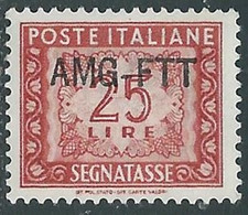 1949-54 TRIESTE A SEGNATASSE 25 LIRE MNH ** - RE10-2 - Postage Due