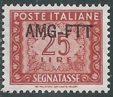 1949-54 TRIESTE A SEGNATASSE 25 LIRE MNH ** - RE10-3 - Segnatasse
