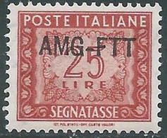 1949-54 TRIESTE A SEGNATASSE 25 LIRE MNH ** - RE10-4 - Segnatasse