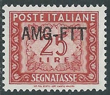 1949-54 TRIESTE A SEGNATASSE 25 LIRE MNH ** - RE11-4 - Postage Due