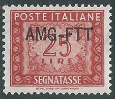 1949-54 TRIESTE A SEGNATASSE 25 LIRE MNH ** - RE11-5 - Strafport