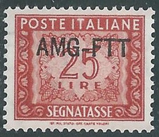 1949-54 TRIESTE A SEGNATASSE 25 LIRE MNH ** - RE11-6 - Impuestos