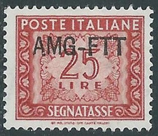 1949-54 TRIESTE A SEGNATASSE 25 LIRE MNH ** - RE11-8 - Segnatasse