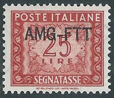 1949-54 TRIESTE A SEGNATASSE 25 LIRE MNH ** - RE11-9 - Portomarken