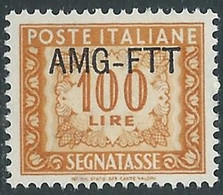 1949-54 TRIESTE A SEGNATASSE 100 LIRE MNH ** - RE11 - Postage Due