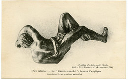 Archéologie.fouilles D'Alésia 1906." Le Gaulois Couché " Bronze D'applique " Représenté Sur La Carte En Grandeur Réelle. - Antiquité