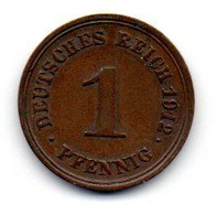 Allemagne - 1 Pfennig  1912 F TTB - 1 Pfennig