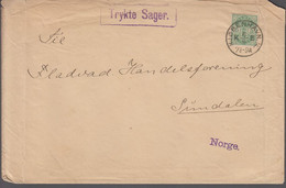 1884. Coat-of Arms. Large Corner Figures. 5 Øre Green. Perf. 14x13½ On Cover To Fladv... (Michel 34YA) - JF417177 - Cartas & Documentos