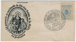 Brazil 1951 Unofficial First Day Cover Stamp Postmark Tricentenary Of The Birth Of Saint John The Baptist Of La Salle - Christianisme