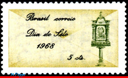 Ref. BR-1091 BRAZIL 1968 STAMP DAY, OLD MAILBOX AND ENVELOPE,, POST, MNH 1V Sc# 1091 - Ungebraucht