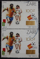 ZAIRE 1990 Fútbol Stamp Surcharged USADO - USED. - Gebraucht