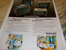 ANCIENNE PUBLICITE POUR CEUX QUI N AIMENT  PAS LA TV  PHILIPS 1972 - Television