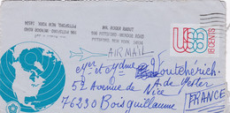 Enveloppe Entier Postal Pittsford New York à Bois Guillaume France - Other & Unclassified