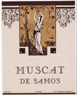 Superbe étiquette Ancienne MUSCAT DE SAMOS- Style Art Déco - Collections, Lots & Séries
