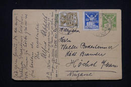 TCHÉCOSLOVAQUIE - Entier Postal + Complément De Haida Pour Höschst En 1923 - L 93878 - Postcards