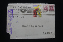 ESPAGNE - Devant D'enveloppe De Barcelone Pour Paris En 1936 Avec Censure Militaire Avec Vignette - L 93888 - Republicans Censor Marks