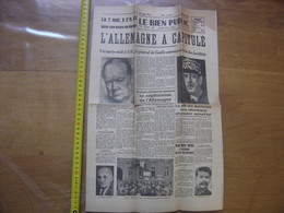 8 Mai 1945 LE BIEN PUBLIC COTE D'OR Militaria WWII Victoire Capitulation - Informaciones Generales