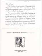 23601# PRINCIPAUTE DE MONACO CENTENAIRE DU 1er TIMBRE 1885 1985 EPREUVE SOUVENIR TIRAGE LIMITE MONTE CARLO - Briefe U. Dokumente