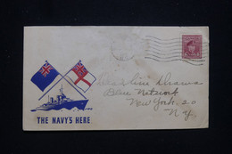 CANADA - Enveloppe Commémorative Illustrée " The Navy's Here " Pour New York  En 1944 - L 93910 - Sobres Conmemorativos