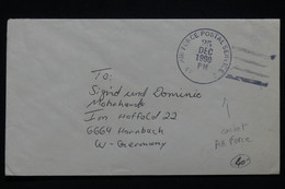 ETATS UNIS - Enveloppe D'un Soldat Pour L'Allemagne En 1990, Oblitération " Air Force Postal Service " - L 93921 - Covers & Documents