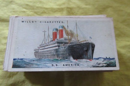 Chromo Wills Bateau "S.S America " N° 36 Cherbourg Plymouth Southampton United States Lines - Wills